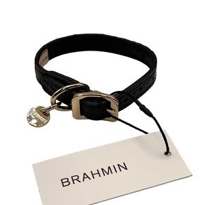 BRAHMIN Pet Collar in Black Melbourne Leather Size Small 6.5 - 9.5 inches long